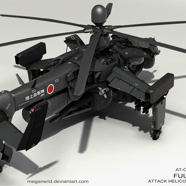 DeviantArt, 3D, вертолет, Китайцев напугал японский боевой вертолет... выложенный на DeviantArt 