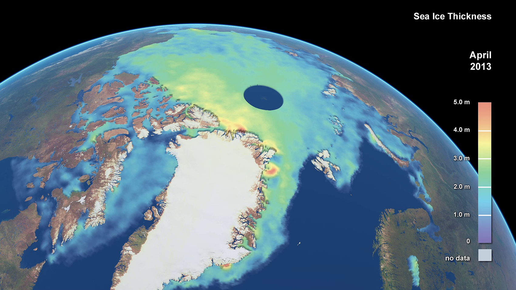 Северный Ледовитый океан со спутника