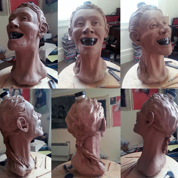 реконструкция,восстановление,лицо, Художник создает лицо на бутылке водки в форме черепа 