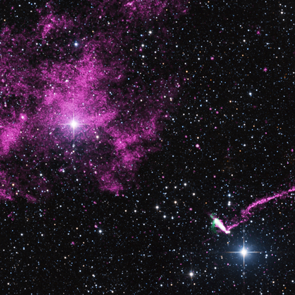 NASA, Chandra, пульсар, звезда, IGR J11014-6103: сверхзвуковой пульсар с «хвостом» длиной 37 световых лет