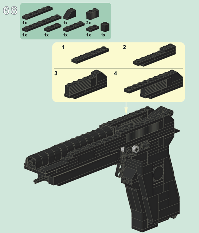 Чертеж лего пистолета