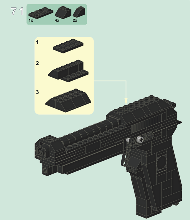 Как сделать из лего пистолет схема