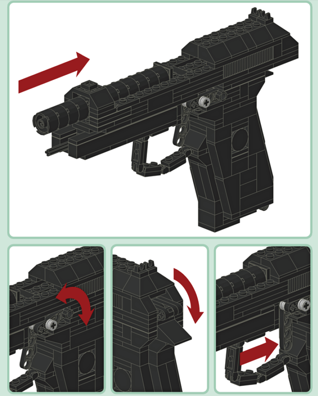 Чертеж лего пистолета